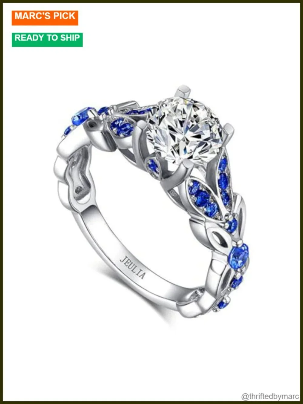 Sterling Silver Butterfly Ring Set Round Cut Engagement Promise Rings
